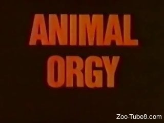 Naked lesbian girls share a dog dick together in vintage scenes