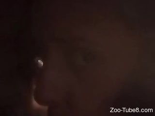 Kinky oral bestiality filmed in the darkness